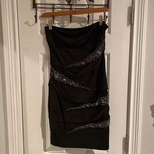 Nikibiki Vintage Black Strapless Embellished Bandage Dress